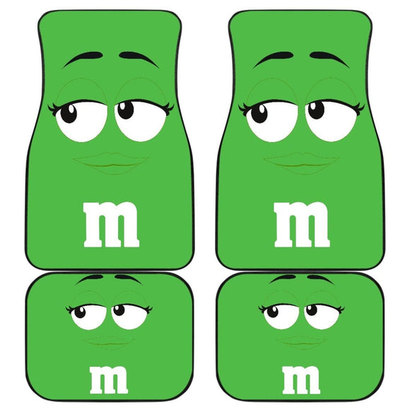 M&M Chocolate Green Front And Back Car Mats 094201 - YourCarButBetter