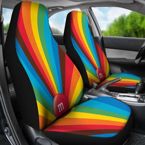 M&M Chocolate Rainbow Car Seat Covers Car Accessories Decoration 094201 - YourCarButBetter