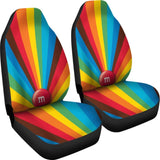 M&M Chocolate Rainbow Car Seat Covers Car Accessories Decoration 094201 - YourCarButBetter