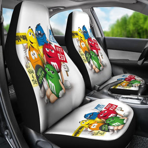 M&M Chocolate Team Car Seat Covers Car Accessories Decoration 094201 - YourCarButBetter