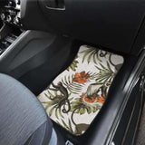 Monkey Red Hibiscus Flower Palm Leaves Floral Pattern Front And Back Car Mats 232125 - YourCarButBetter