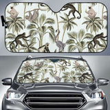 Monkey Sloth Lemur Palm Trees Pattern Car Auto Sun Shades 172609 - YourCarButBetter