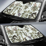 Monkey Sloth Lemur Palm Trees Pattern Car Auto Sun Shades 172609 - YourCarButBetter