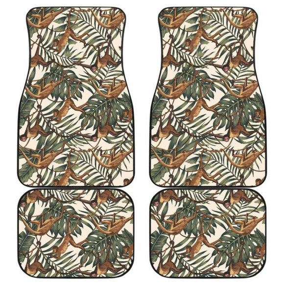 Monkey Tropical Leaves Background Front And Back Car Mats 174914 - YourCarButBetter