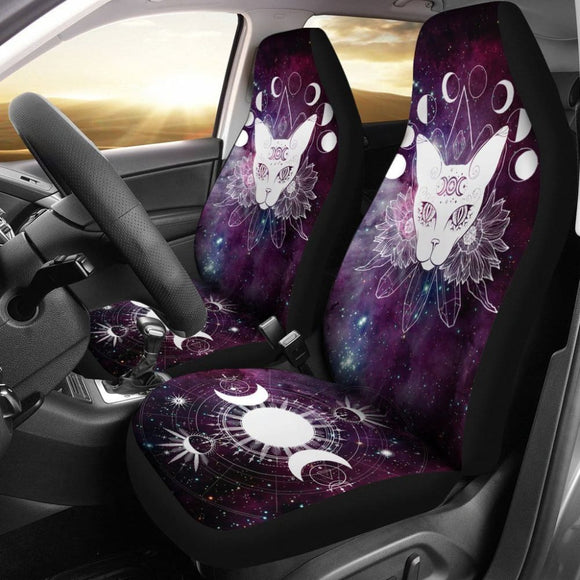 Moon Phases Cat Wicca Car Seat Covers 550317 - YourCarButBetter