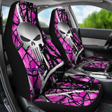 Moonshine Muddy Punisher Custom Metallic Printed Car Seat Covers 211201 - YourCarButBetter