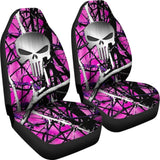 Moonshine Muddy Punisher Custom Metallic Printed Car Seat Covers 211201 - YourCarButBetter