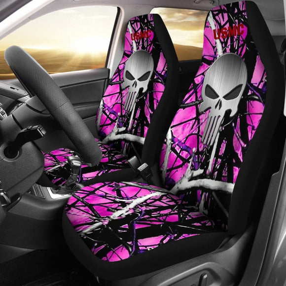 Moonshine Muddy US Marine Corps Punisher Print Design Car Seat Covers 211803 - YourCarButBetter