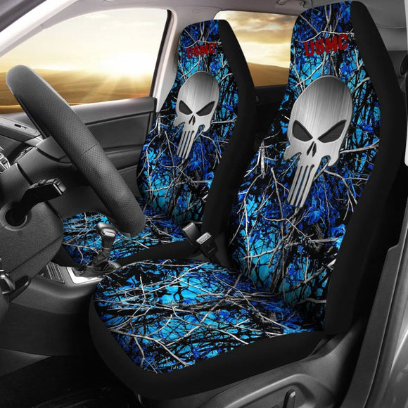 Moonshine Undertow US Marine Corps Punisher Print Design Car Seat Covers 211803 - YourCarButBetter