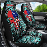 Muddy Serenity US Marine Corps Custom American Flag Punisher Car Seat Covers 211803 - YourCarButBetter