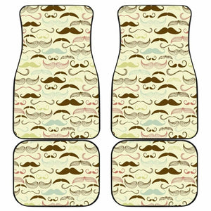 Mustache Beard Pattern Print Design 01 Front And Back Car Mats 153908 - YourCarButBetter