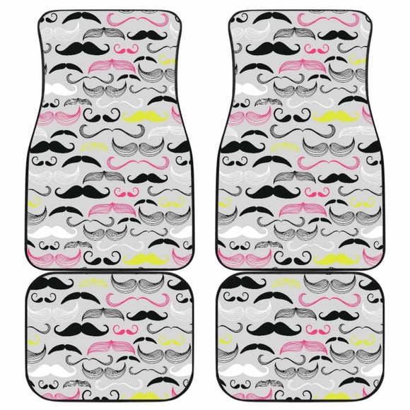 Mustache Beard Pattern Print Design 02 Front And Back Car Mats 153908 - YourCarButBetter