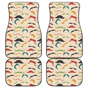 Mustache Beard Pattern Print Design 03 Front And Back Car Mats 153908 - YourCarButBetter