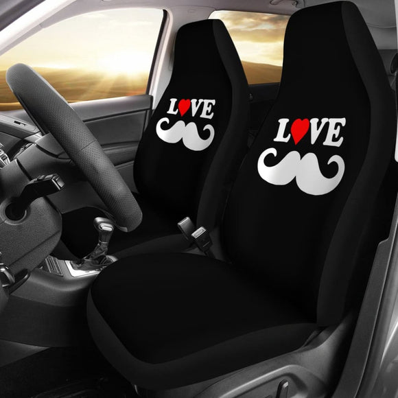 Mustache Beard Print Design Car Seat Covers 210305 - YourCarButBetter