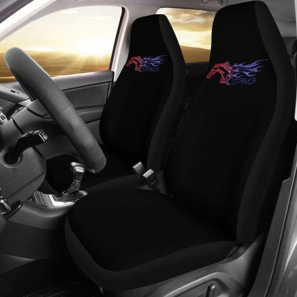 Mustang Horse Ford Black Seat Covers 170804 - YourCarButBetter