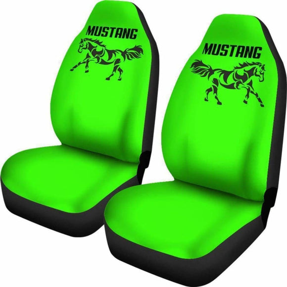 Mustang Horse Lime Green Seat Covers 160830 - YourCarButBetter