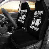 My Blood Type Is Coffee And Beer Funny Quote Car Seat Covers 210206 - YourCarButBetter