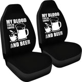 My Blood Type Is Coffee And Beer Funny Quote Car Seat Covers 210206 - YourCarButBetter