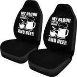My Blood Type Is Coffee And Beer Funny Quote Car Seat Covers 210206 - YourCarButBetter
