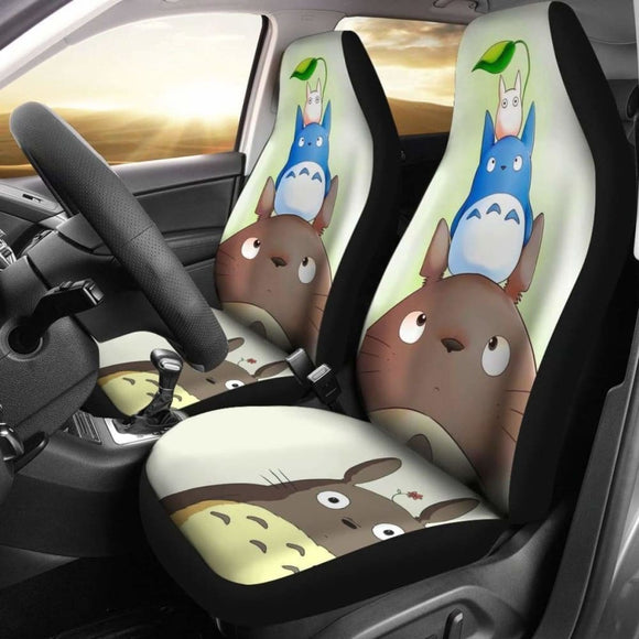 My Neighbor Totoro With Leaf Cute Car Seat Covers 3 174510 - YourCarButBetter