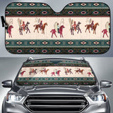 Native American Chief Horse Auto Sun Shades 093223 - YourCarButBetter