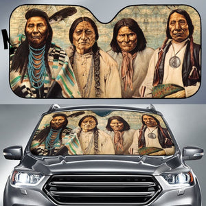 Native American Founding Fathers Auto Sun Shades 093223 - YourCarButBetter