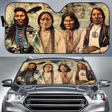 Native American Founding Fathers Auto Sun Shades 093223 - YourCarButBetter