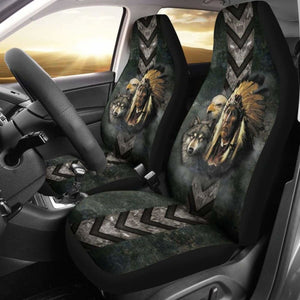 Native American Indian Eagle Wolf Spirit Animals Car Seat Cover 105905 - YourCarButBetter