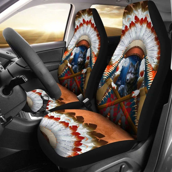 Native American Wolf Spirit Car Seat Covers 105905 - YourCarButBetter
