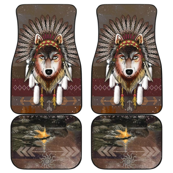 Native American - Wolf - Universal Front And Back Car Mats Gift 093223 - YourCarButBetter