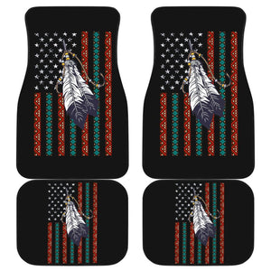 Native Feather American Flag Design Car Floor Mats 211804 - YourCarButBetter