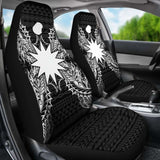 Nauru Car Seat Cover - Nauru Flag Map Black - 105905 - YourCarButBetter
