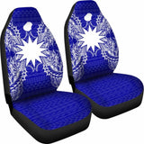 Nauru Car Seat Cover - Nauru Flag Map Blue - 105905 - YourCarButBetter
