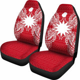 Nauru Car Seat Cover - Nauru Flag Map Red White - 105905 - YourCarButBetter