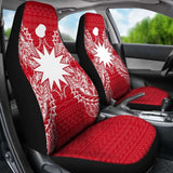 Nauru Car Seat Cover - Nauru Flag Map Red White - 105905 - YourCarButBetter