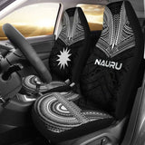 Nauru Car Seat Cover - Nauru Flag Polynesian Chief Tattoo Black Version - 10 174914 - YourCarButBetter