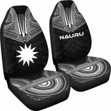 Nauru Car Seat Cover - Nauru Flag Polynesian Chief Tattoo Black Version - 10 174914 - YourCarButBetter