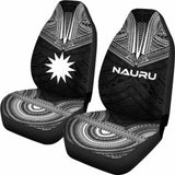 Nauru Car Seat Cover - Nauru Flag Polynesian Chief Tattoo Black Version - 10 174914 - YourCarButBetter