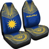 Nauru Car Seat Cover - Nauru Flag Polynesian Chief Tattoo Blue Version - 10 174914 - YourCarButBetter