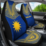 Nauru Car Seat Cover - Nauru Flag Polynesian Chief Tattoo Blue Version - 10 174914 - YourCarButBetter