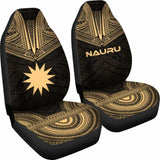 Nauru Car Seat Cover - Nauru Flag Polynesian Chief Tattoo Gold Version - 10 174914 - YourCarButBetter