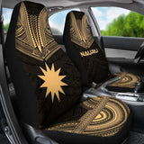 Nauru Car Seat Cover - Nauru Flag Polynesian Chief Tattoo Gold Version - 10 174914 - YourCarButBetter