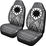 Nauru Car Seat Cover - Nauru Flag Polynesian Tattoo Black - 105905 - YourCarButBetter