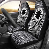 Nauru Car Seat Cover - Nauru Flag Polynesian Tattoo Black - 105905 - YourCarButBetter