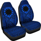 Nauru Car Seat Cover - Nauru Flag Polynesian Tattoo Blue - 9 174914 - YourCarButBetter