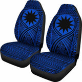 Nauru Car Seat Cover - Nauru Flag Polynesian Tattoo Blue - 9 174914 - YourCarButBetter
