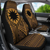 Nauru Car Seat Cover - Nauru Flag Polynesian Tattoo Gold - 9 174914 - YourCarButBetter