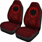 Nauru Car Seat Cover - Nauru Flag Polynesian Tattoo Red - 9 174914 - YourCarButBetter