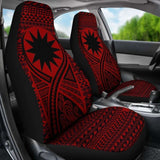 Nauru Car Seat Cover - Nauru Flag Polynesian Tattoo Red - 9 174914 - YourCarButBetter