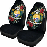 Nauru Car Seat Covers - Nauru Coat Of Arms Hibiscus - 232125 - YourCarButBetter